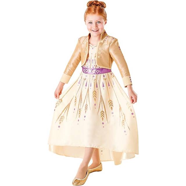Rubie's Officiell Disney Frozen 2 Anna Deluxe Prologklänning, kostym för barn, storlek 9–10 år