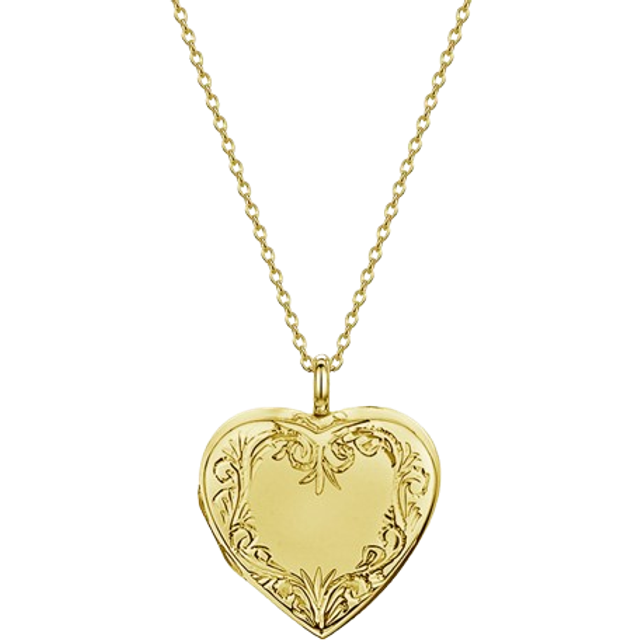 Womens Scroll Heart Locket - Metallics - One Size
