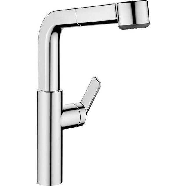 KWC Domo Pull Out Kitchen Mixer Tap - Side Lever, Chrome