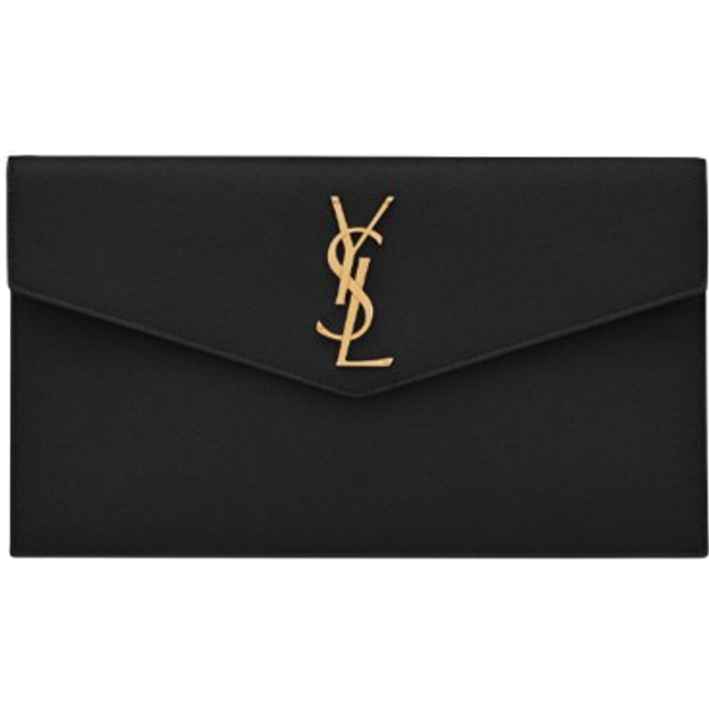 Saint Laurent Uptown leather clutch - black (One Size)