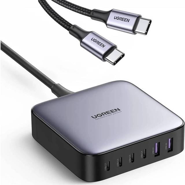 UGREEN 200W USB-C-laddare, Nexode 6-portars GaN-skrivbordsladdare