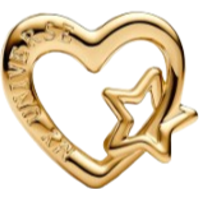 Pandora Openwork Family Heart & Star Charm - 14k gold plating - No color - one size