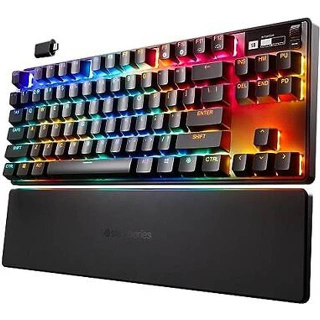 SteelSeries Apex Pro TKL Wireless HyperMagnetic Gaming Keyboard – Världens snabbaste tangentbord – Justerbar aktivering – PBT-keycaps – Bluetooth – 2.4GHz – USB-C – Engelsk QWERTY Layout