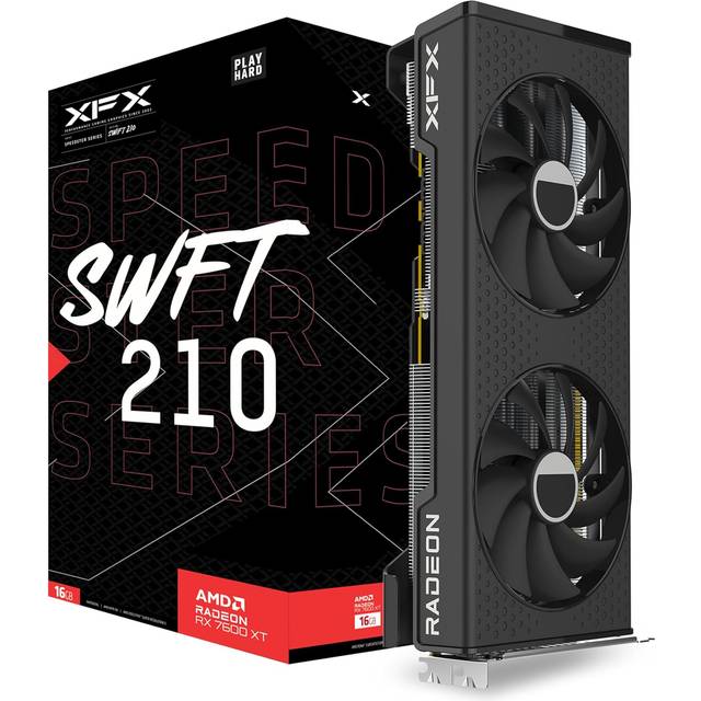 XFX AMD Radeon RX 7600 XT Speedster SWFT 210 16GB GDDR6 Graphics Card