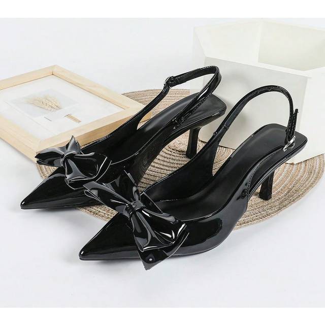 SHEIN Women High Heel Shoes, Black High Heel Sandals, Wedding Shoes, Mary Jane Pumps, Kitten Heels, Formal Dress Shoes, High Heel Mules, Patent Leather Vale