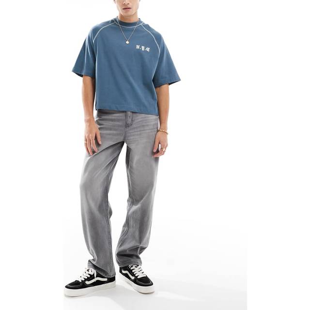 ASOS DESIGN – Grå baggy jeans-Grå/a