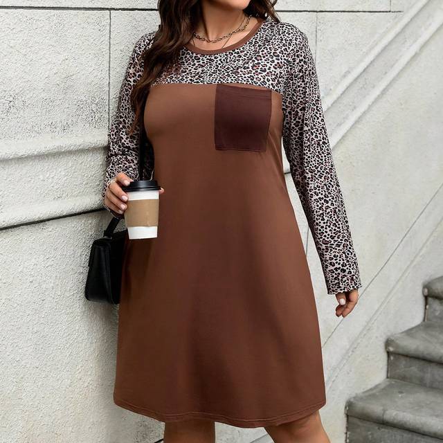 SHEIN Women Plus Size Woven Regular Casual Autumn Dress