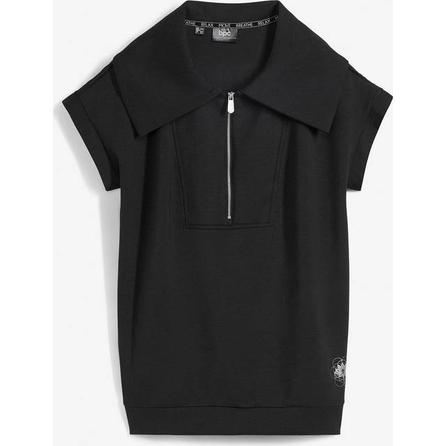 bonprix Short Sleeve Oversized Sweatshirt - Black