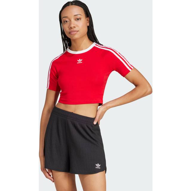 adidas Originals 3-Stripes Baby T-Shirt - Red - Womens - XS