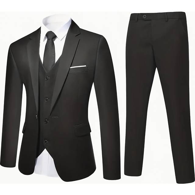 TEMU Suit 3pcs Set Men's Suit Vest Pants Fashionable Temperament Orthodox Wedding Party