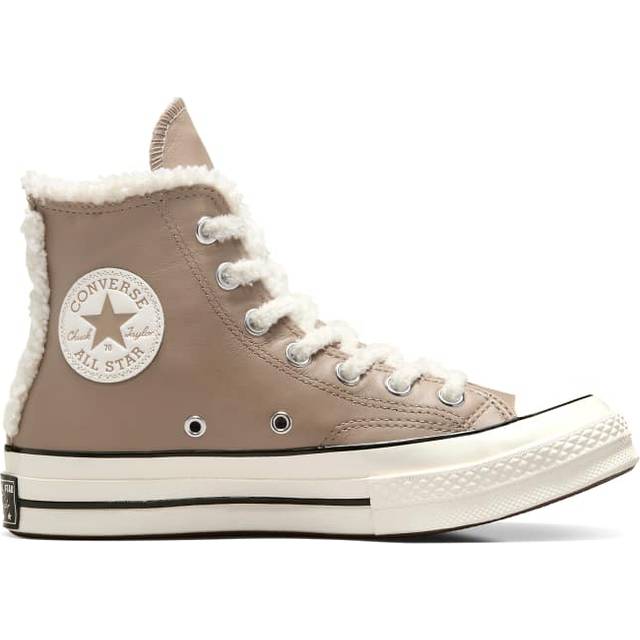 Converse – Chuck 70 Hi – Beige sneakers med frottédetalj och höga skaft-Naturlig