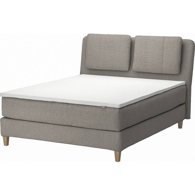 LILLFJÄLLET kontinentalsäng, Vågstranda fast/medium fast/Nordberget Tibbleby beige, 160x200 cm