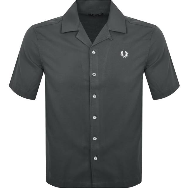 Fred Perry – Grå skjorta med korta ärmar och platt krage-Grå/a