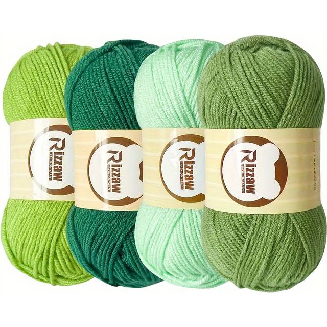 TEMU 4pcs Morandi Color, 4 Of Yarn Crochet Blanket, Clothes, Tote Bag, Slippers, Multiple Color Matching, 50g Each