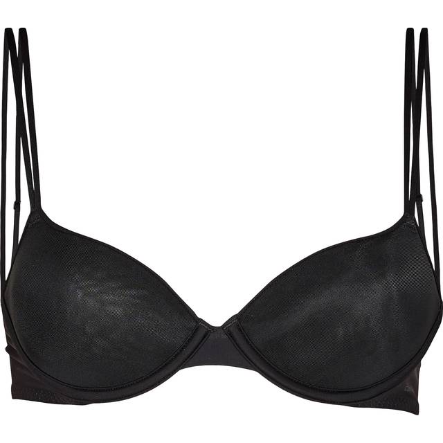 Calvin Klein Women's Sheer Marquisette Starburst Lace Demi Bra, Black - Size: XL