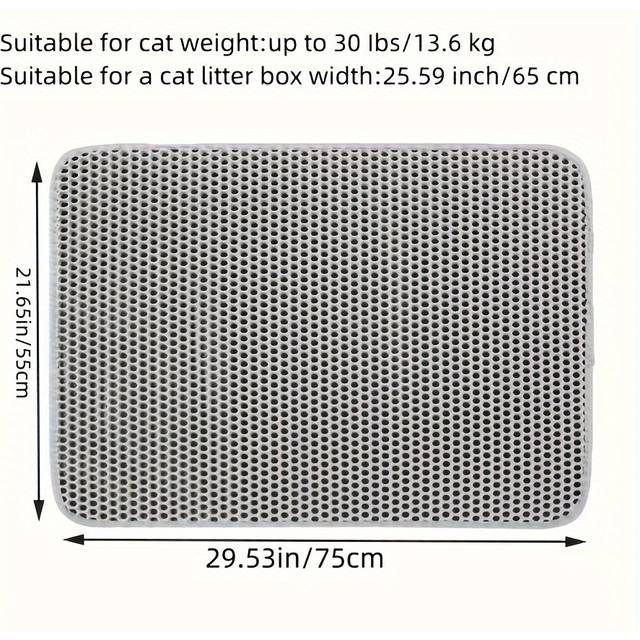 TEMU Cat Litter Mat, Beautiful Honeycomb Cat Litter Box Pad, Suitable For Cats, Double Layer, Urine Waterproof, Washable, Phthalate-free