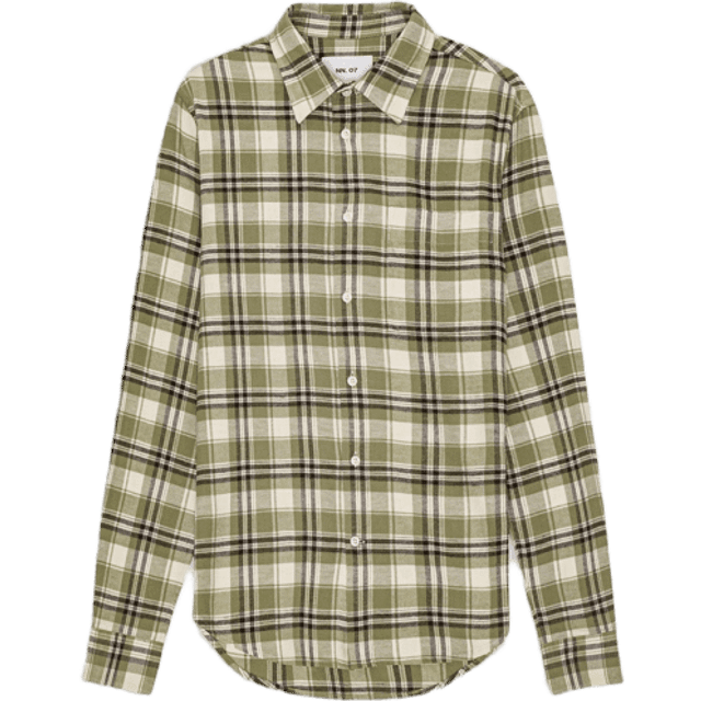 Arne Check Shirt - Green Check - Forward thinking Danish label NN07 focuses on designing the wardrobe classics of tomorrow. NN in the brand’s name stands for No Nationality and this is clear as influences from around the globe can be seen in its collections of outerwear, basics and accessories.