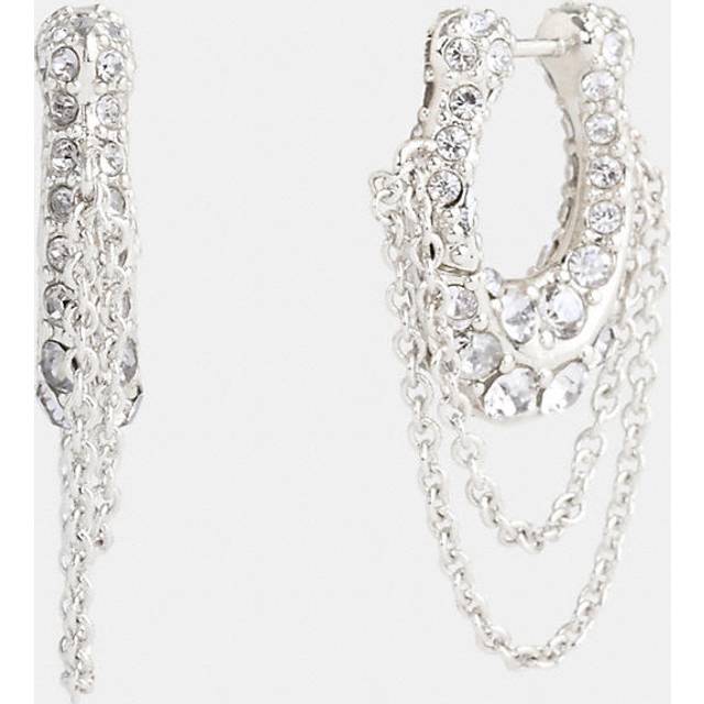 Pav?? Signature Chain Huggie Earrings
