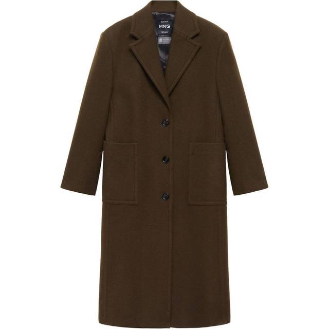 MANGO Coat. - Atenea Dam Kappor Stl. S Från Magasin - Beige - Khaki (S)