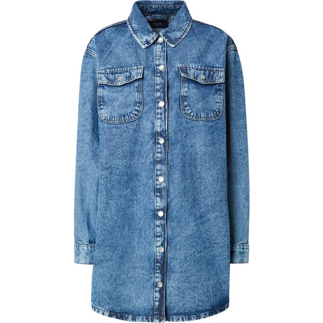Noisy May NMALVA L/S DENIM DRESS AZ351MB FWD NOOS Medium-length dress blue