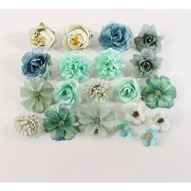 TEMU 20pcs Artificial Flower, Wall Headdress Home Decoration Flowers, Wedding Party Wreath Diy Hand-made Original Artificial Flower, For Home Wedding, Party, Holiday And Birthday, Home Supplies