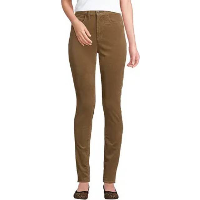 Petite Skinny Stretch Cord Jeans, High Waisted - Brown - 14