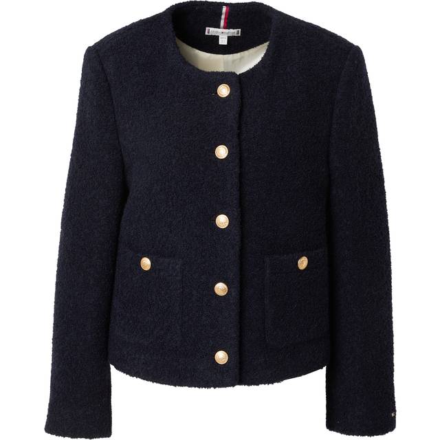 Veste en laine mélangée - Bleu - 42