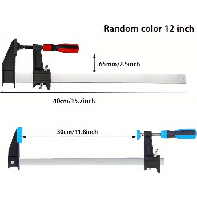 TEMU 6/12-inch Light-duty Drop Forged Steel Bar Clamps, Throat Depth 2.5 Inches, Adjustable Steel F Clamps For Welding, Woodworking, Metal Working, Diy And Crafts