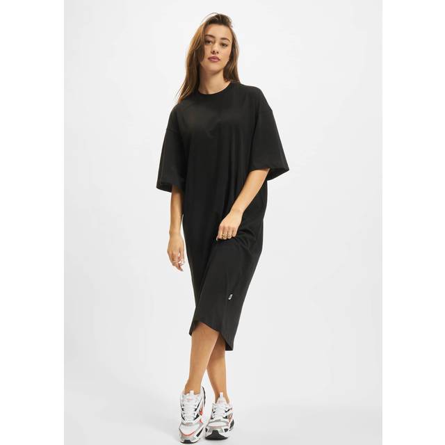 Urban Classics - Ladies Organic Long Oversized Black - Dress - black - XS - 100% Organic Cotton,Jersey
