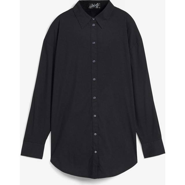 bonprix Baggy Cotton Blouse - Black