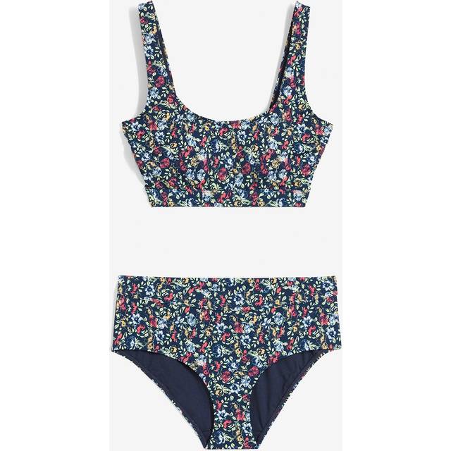 bonprix Non Wired Floral Bikini Set - Navy Floral