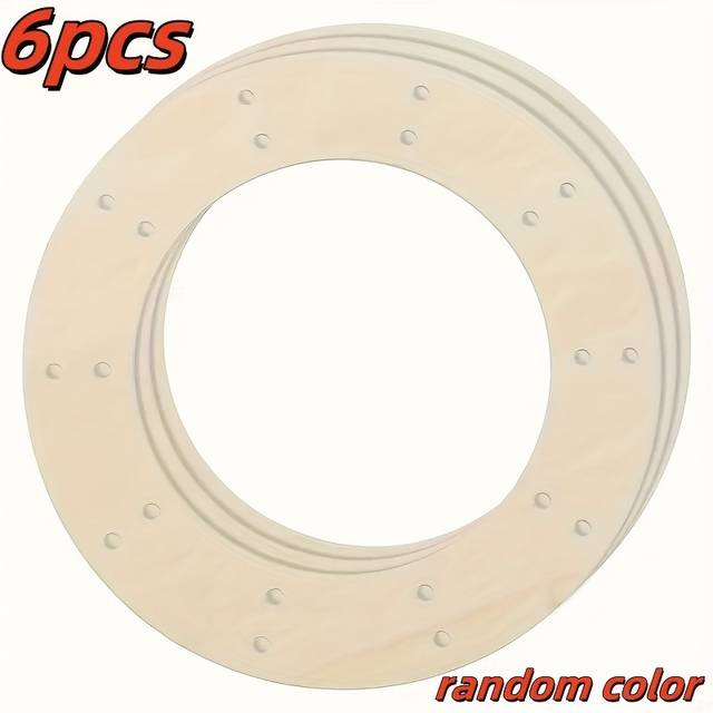 TEMU 6pcs Round Wooden Wreath Frames For Diy Crafts - Ideal For Halloween, Christmas, Weddings & Festive Home Decor, Random Colors, Best For Christmas