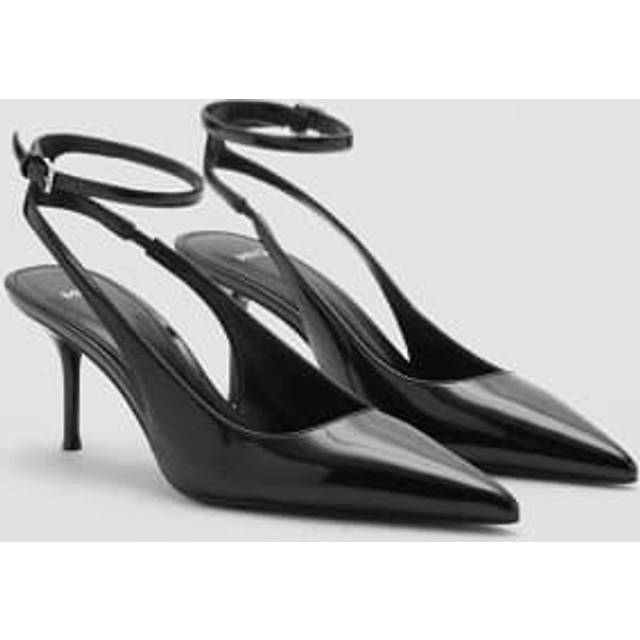 Patent leather-effect heeled shoes black - Woman - 4 - MANGO - Black