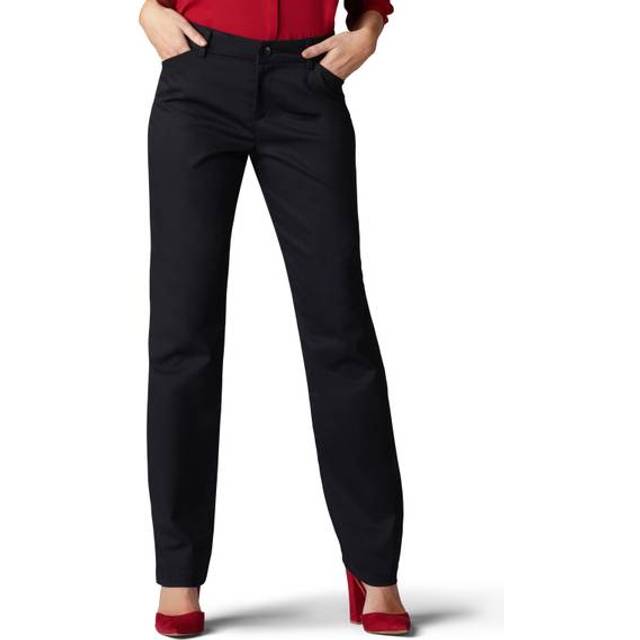 Lee Women's Wrinkle Free Relaxed Fit Straight Leg Pant  Espresso
