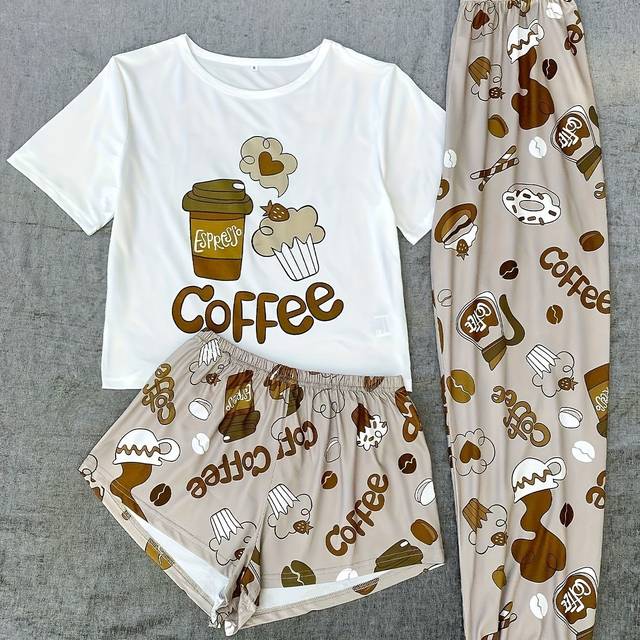 TEMU Ladies' Casual Sweet Cartoon Loungewear Set