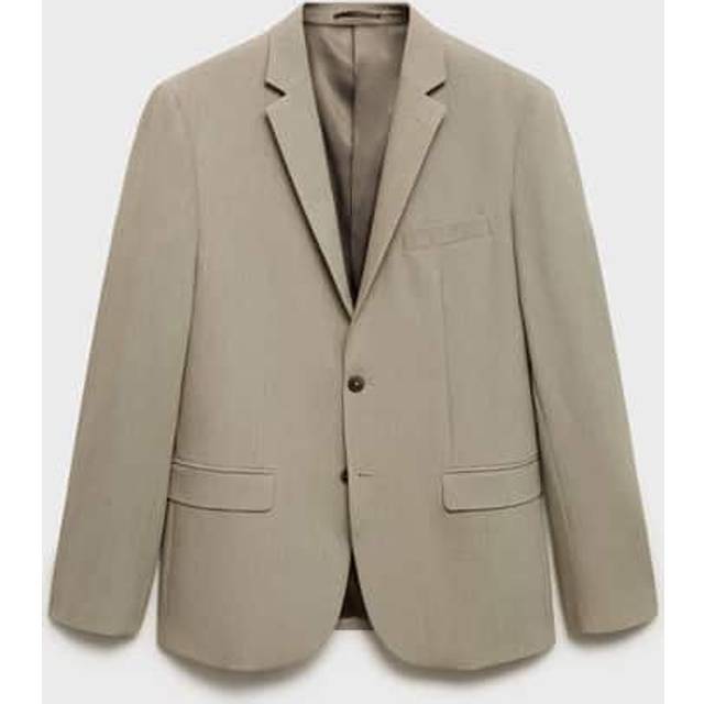 Super slim-fit suit jacket in stretch fabric beige - Man - 38 - MANGO MAN - Beige
