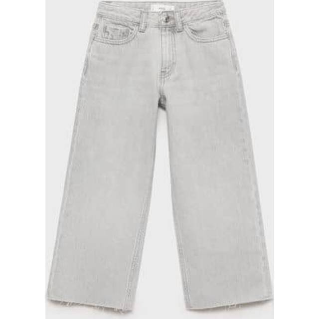 Frayed hem culotte jeans denim grey - Kids - 6 - MANGO KIDS - Denim Grey