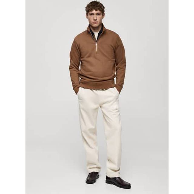 Mango – Brun sweatshirt med rund halsringning