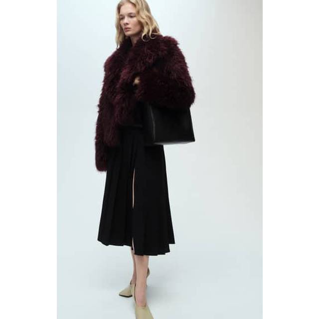 MANGO Double-Belted Pleated Skirt |Svart |42