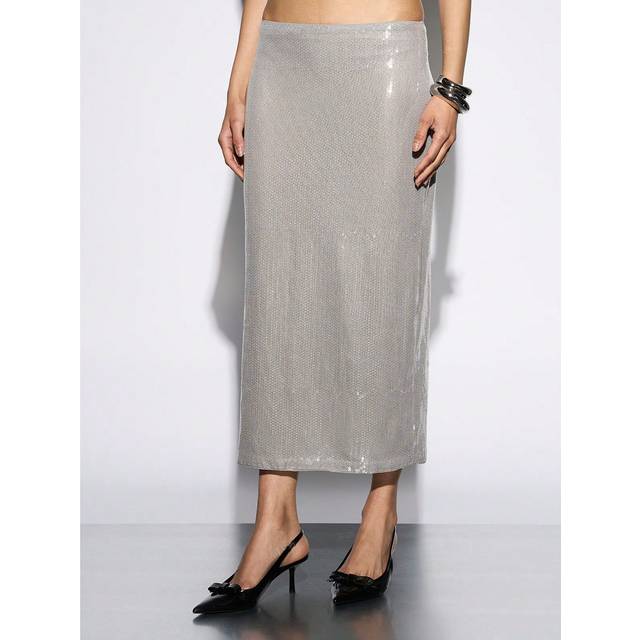AiiRZ Sheer Sequin Midi Skirt