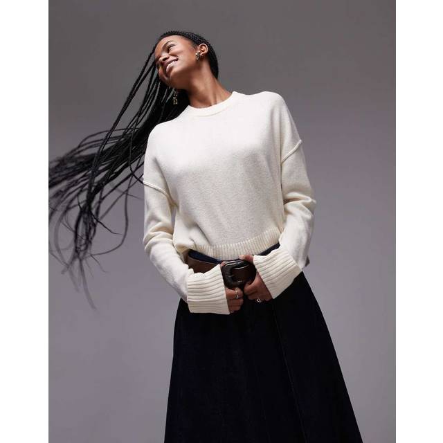 ARKET – Naturvit sweatshirt i ylle med rund halsringning-Vit/a