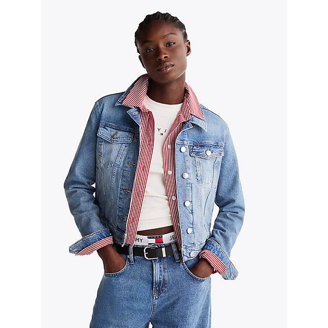 Denim Slim Trucker Jacket - LIGHT BLUE - XS