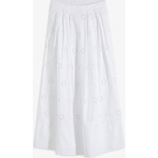 bonprix Cotton Broderie Maxi Skirt - White