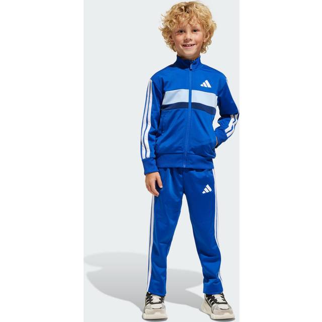 adidas Sportswear Kids Unisex Seasonal Essentials Tiberio 3-Stripes Tricot Track Suit - Blue, Team Royal Blue/White/Glo Blue, Size 4-5 Years - 4-5 YEARS