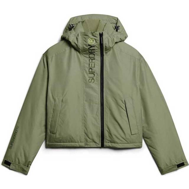 Superdry for woman. W5011741A Windbreaker jacket with hood and green embroidery (XXS), Casual, Recycled Polister, Sustainable