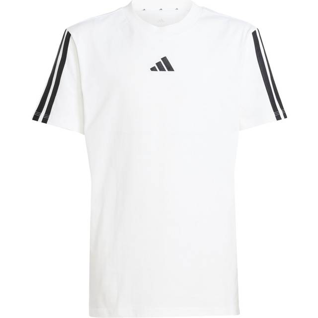 adidas Sportswear Junior Boys Essentials T-shirt - White, White/Black, Size 7-8 Years - 7-8 YEARS