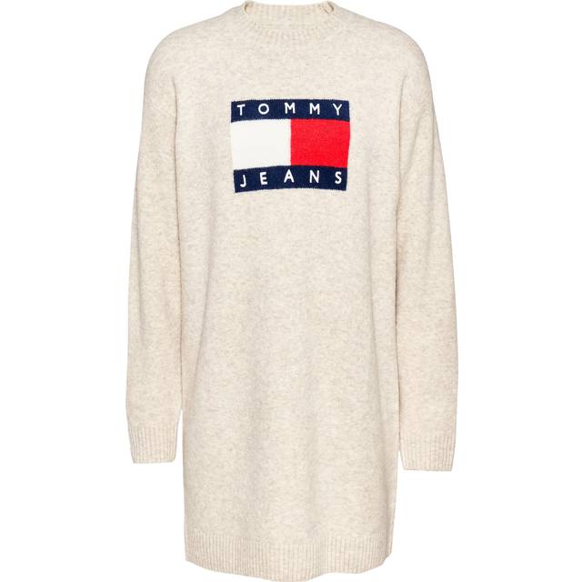 TOMMY JEANS Tjw mlnge Flag Sweater Dress Ext |Beige |S