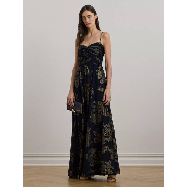 Ralph Lauren, Klänning, Dam, S, Polyester, Jacquard Maxiklänning - blue (S)