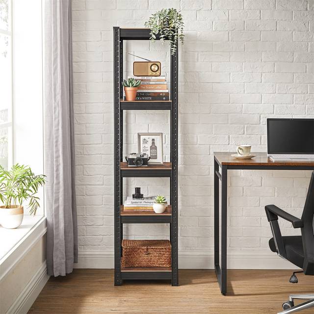 Bibica 37cm W Metal Shelving Unit - Natural (150cm H X 37cm W X 37cm D)