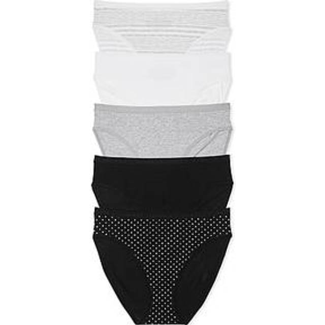 Victoria's Secret White/Grey/Black Brief 5 Pack Knickers - white/grey/black